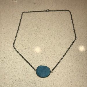 Blue stone drop necklace